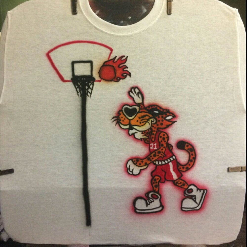 CHESTER CHEETAH BASKETBALL Airbrushed T-shirt